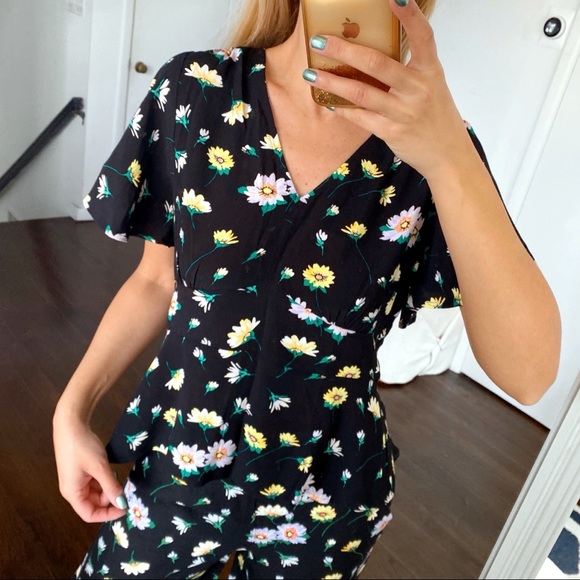 🌼 LOFT BLACK FLORAL LINEN BLEND WIDE LEG PANTS! - Picture 11 of 12